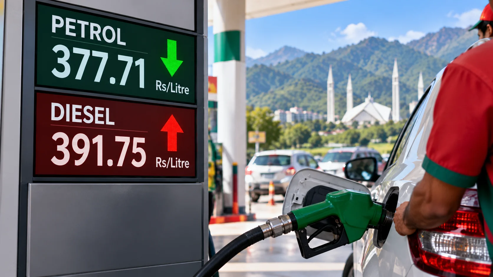 Petrol Price Cut to Rs377.71 as Diesel Rises to Rs391.75 Per Litre