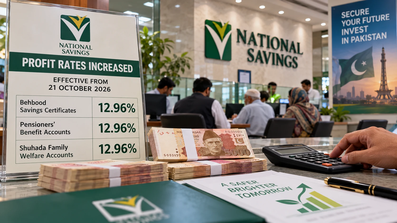 National Savings investment certificates and revised profit rates in Pakistan.
