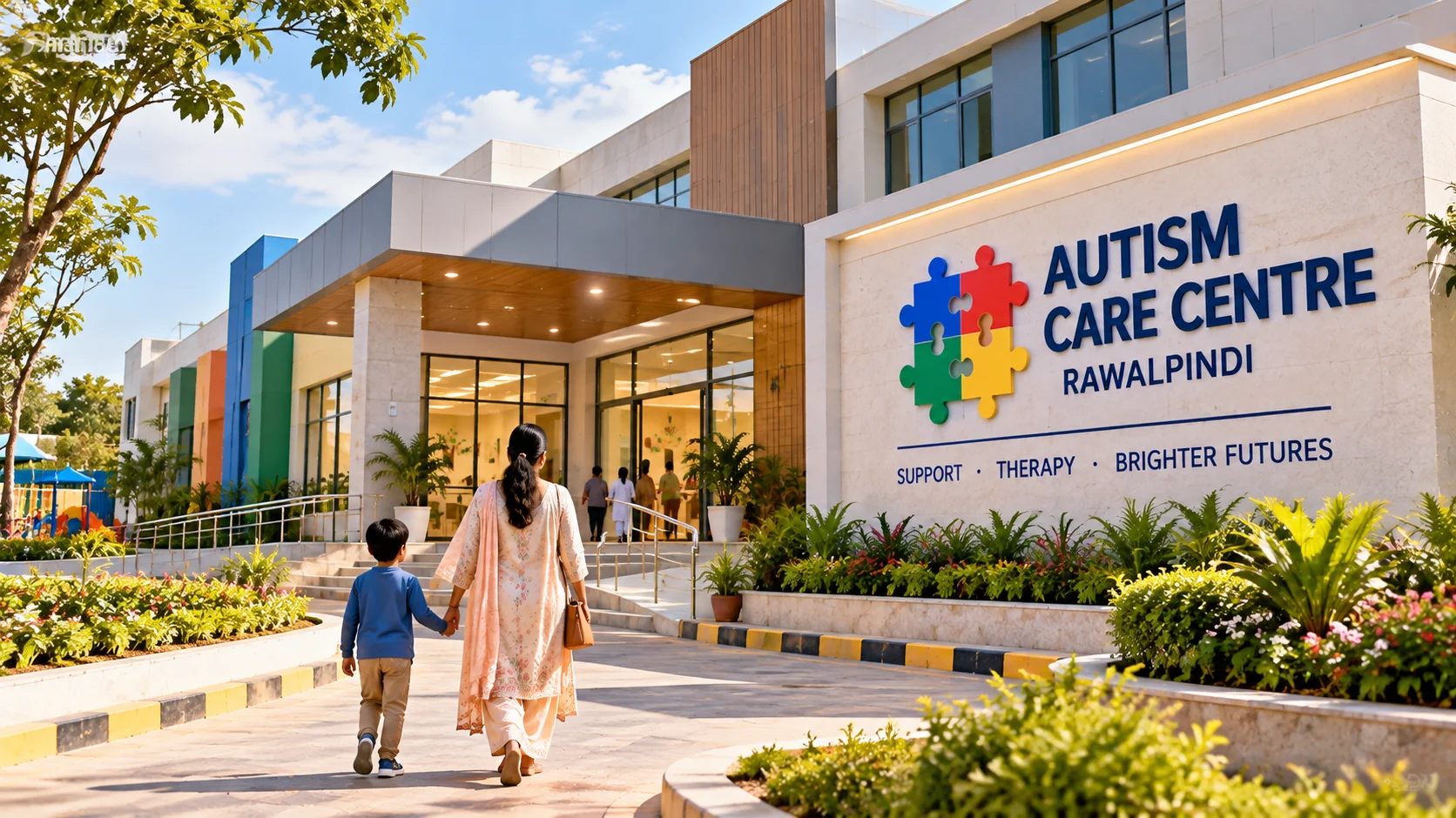 Conceptual illustration of a proposed autism care centre in Rawalpindi