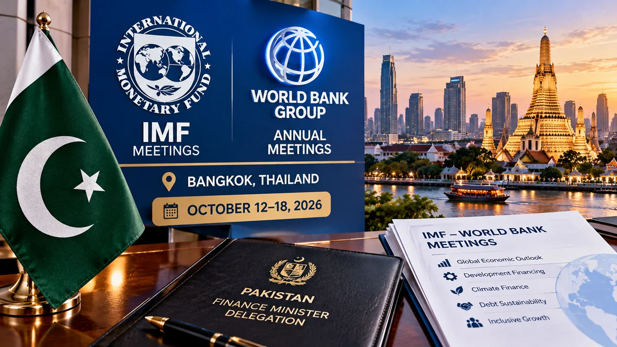 Illustration of Pakistan delegation and Bangkok IMF World Bank meetings