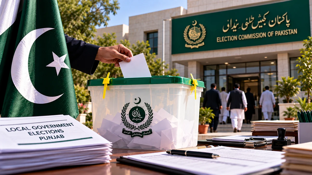 AI-generated Pakistan Report editorial illustration for ECP Says It Is Ready for Punjab Local Elections but Flags Hurdles Elsewhere.