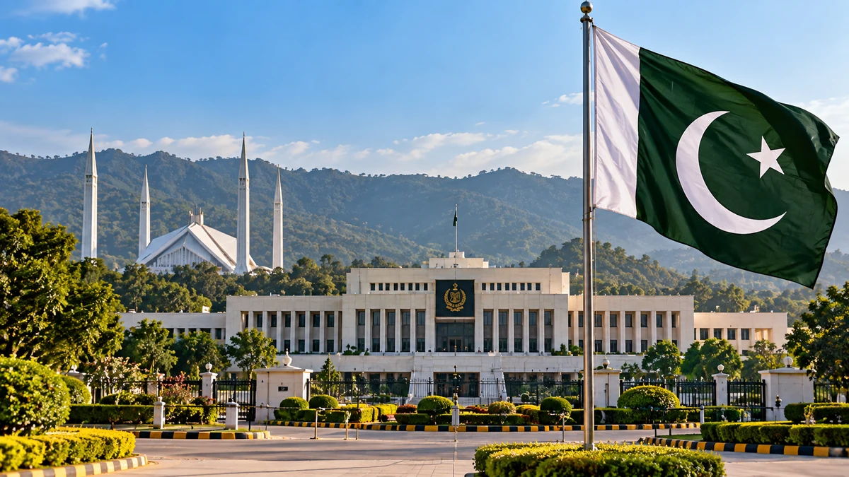 AI-generated Pakistan Report editorial illustration representing government-PTI political talks in Islamabad.