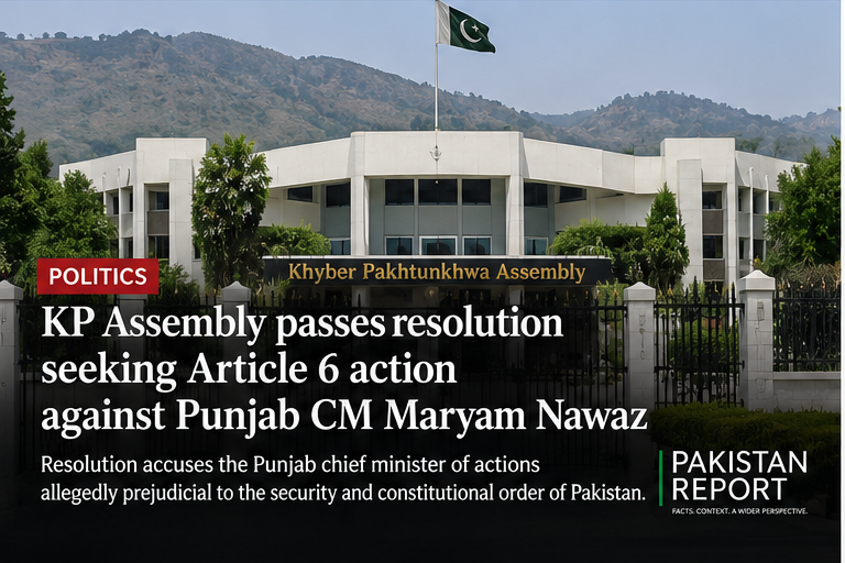 Editorial illustration representing political confrontation between the Khyber Pakhtunkhwa and Punjab provincial assemblies