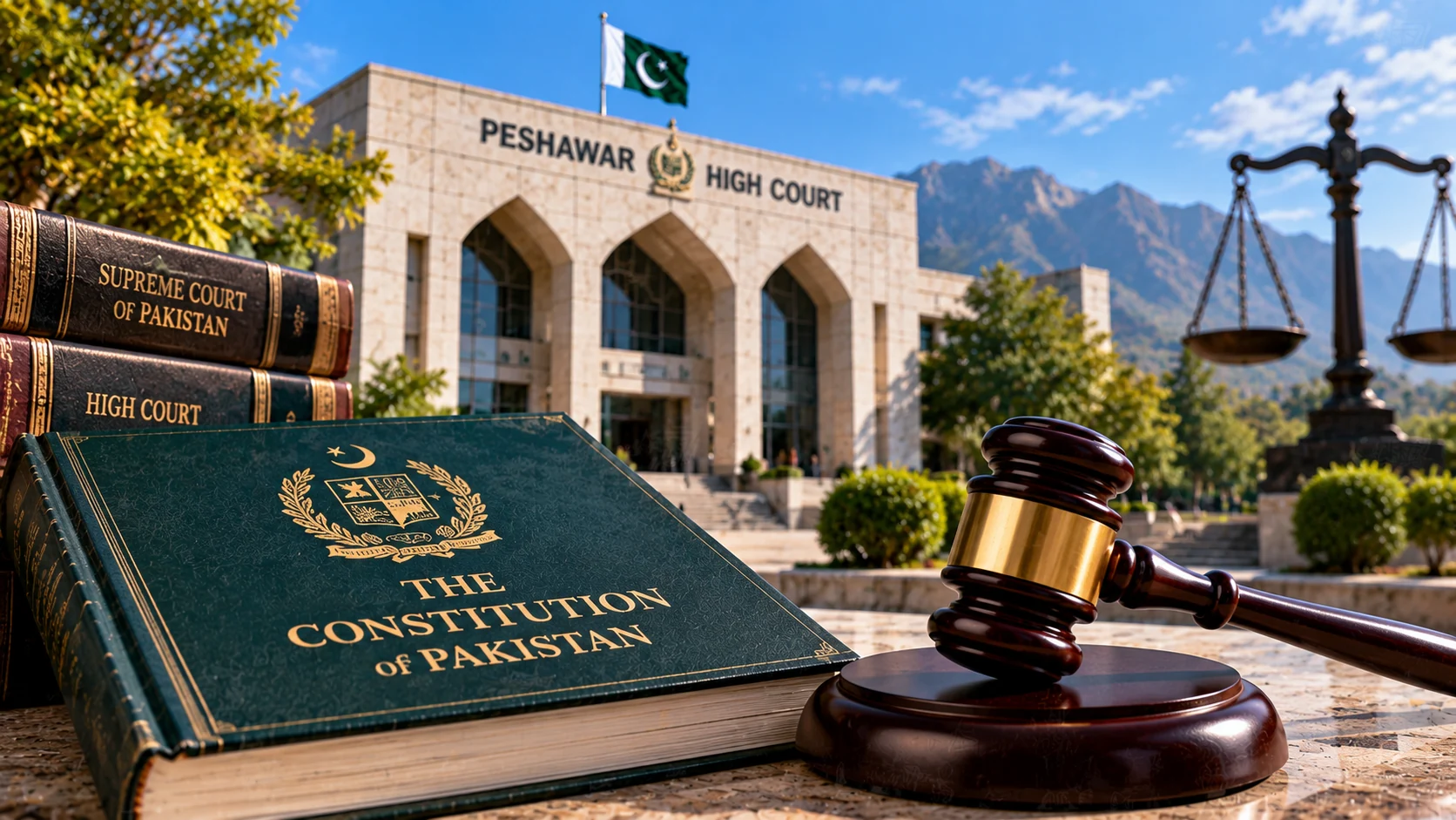 Editorial illustration relating to kp emergency constitutional challenge.