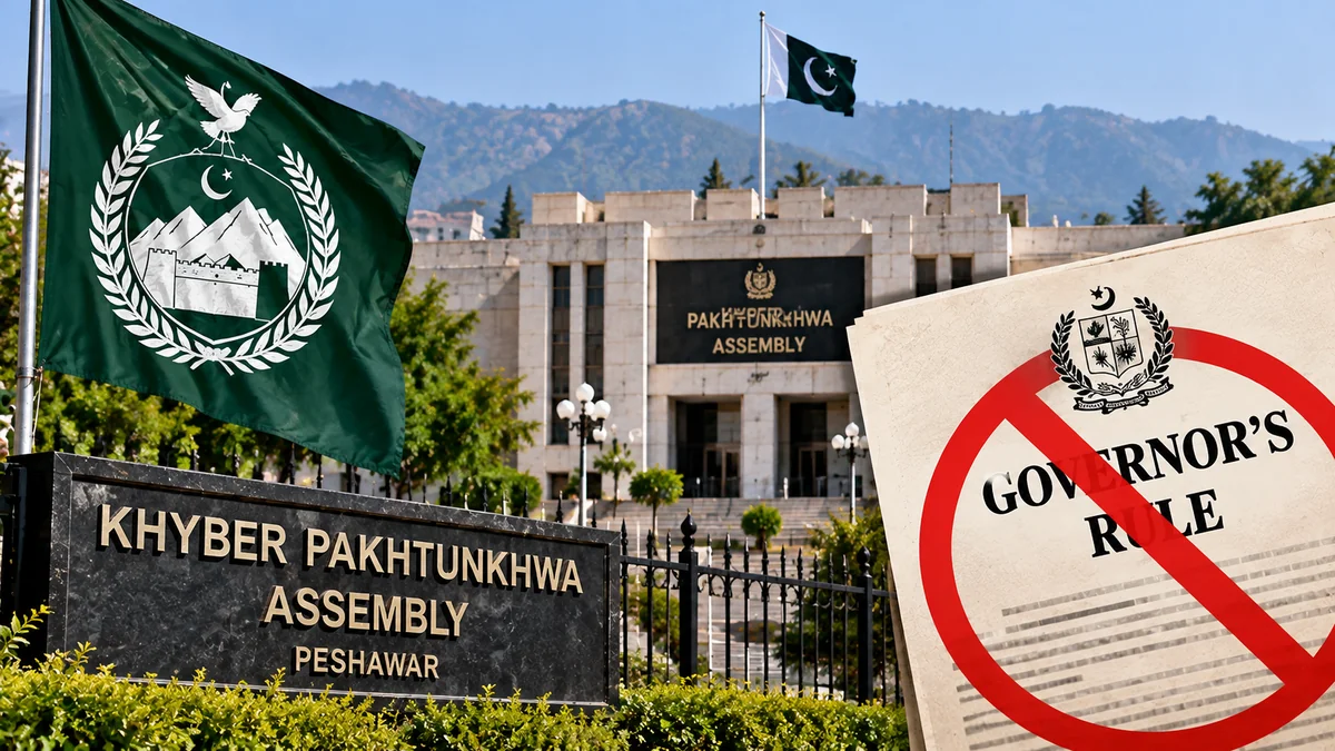 Illustration of KP provincial institutions amid governor’s rule debate