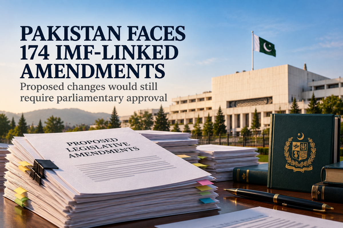 AI-generated Pakistan Report editorial illustration of proposed legislative amendments and parliamentary consideration in Pakistan.