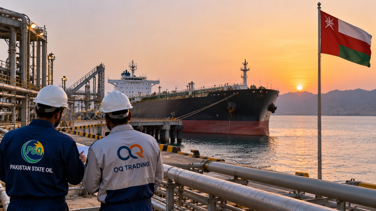 Oil tanker and terminal in Oman representing the proposed PSO and OQ Trading supply agreement