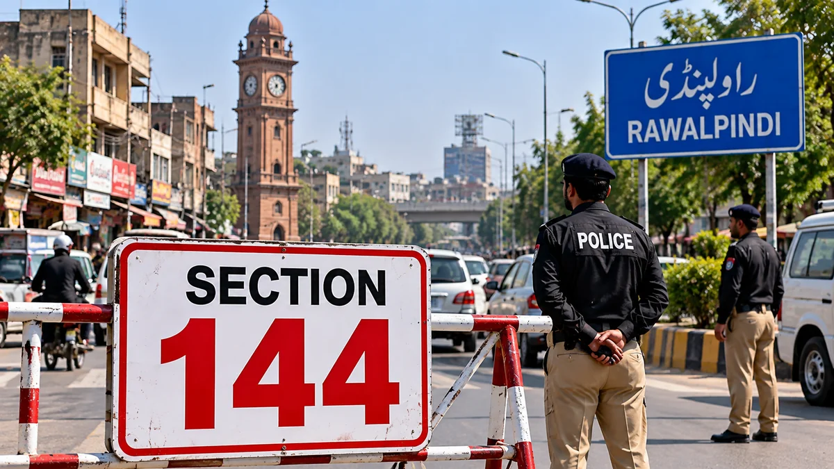 Illustration of Section 144 restrictions in Rawalpindi