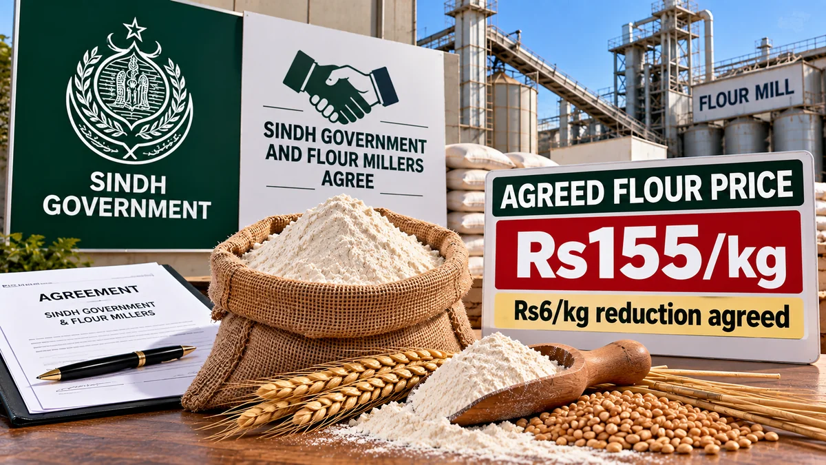 Illustration of Sindh agreed ex-mill flour price of Rs155 per kilogram