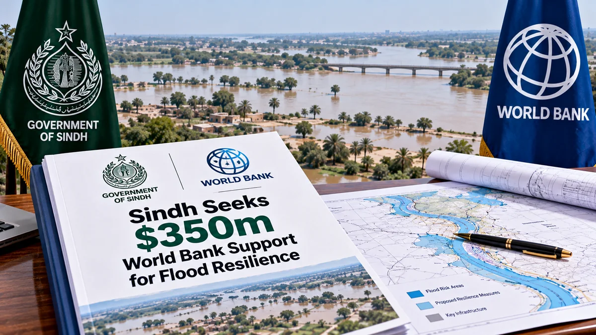 Illustration of Sindh floodplains and proposed flood-resilience planning.